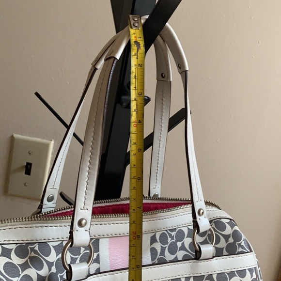 Pink grey and white COACH purse - Picture 10 of 11
